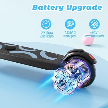 Electric Scooter for Kids,Scooter for Kids Ages 6-12, 8 Mph Top Speed, Up to 8 Miles Range, 3 Heights Adjustable, Light - Up, Gifts for Youngsters
