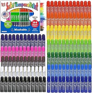 Kwik Stix Solid Tempera Paint Sticks, 144 Classic Colors, Washable Paint Sticks for Kids, Quick Drying, Non-Toxic, Allergen Free, Class Pack, Ideal for Kids and Toddlers
