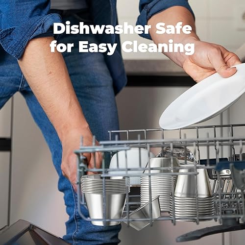 Miniatura 7 de Fit Meal Prep Paquete de 120 Tazas de salsa de acero inoxidable de 1.5 onzas  Ramequines individuales redondos para condimentos, juego de cocina de