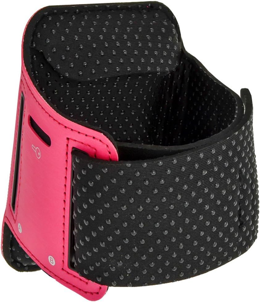 iGadgitz U2761 Anti-Slip Reflective Neoprene Armband Compatible with Sony Walkman NWZ-E585 and NWZ-E380 Sports Jogging Gym - Pink : Electronics