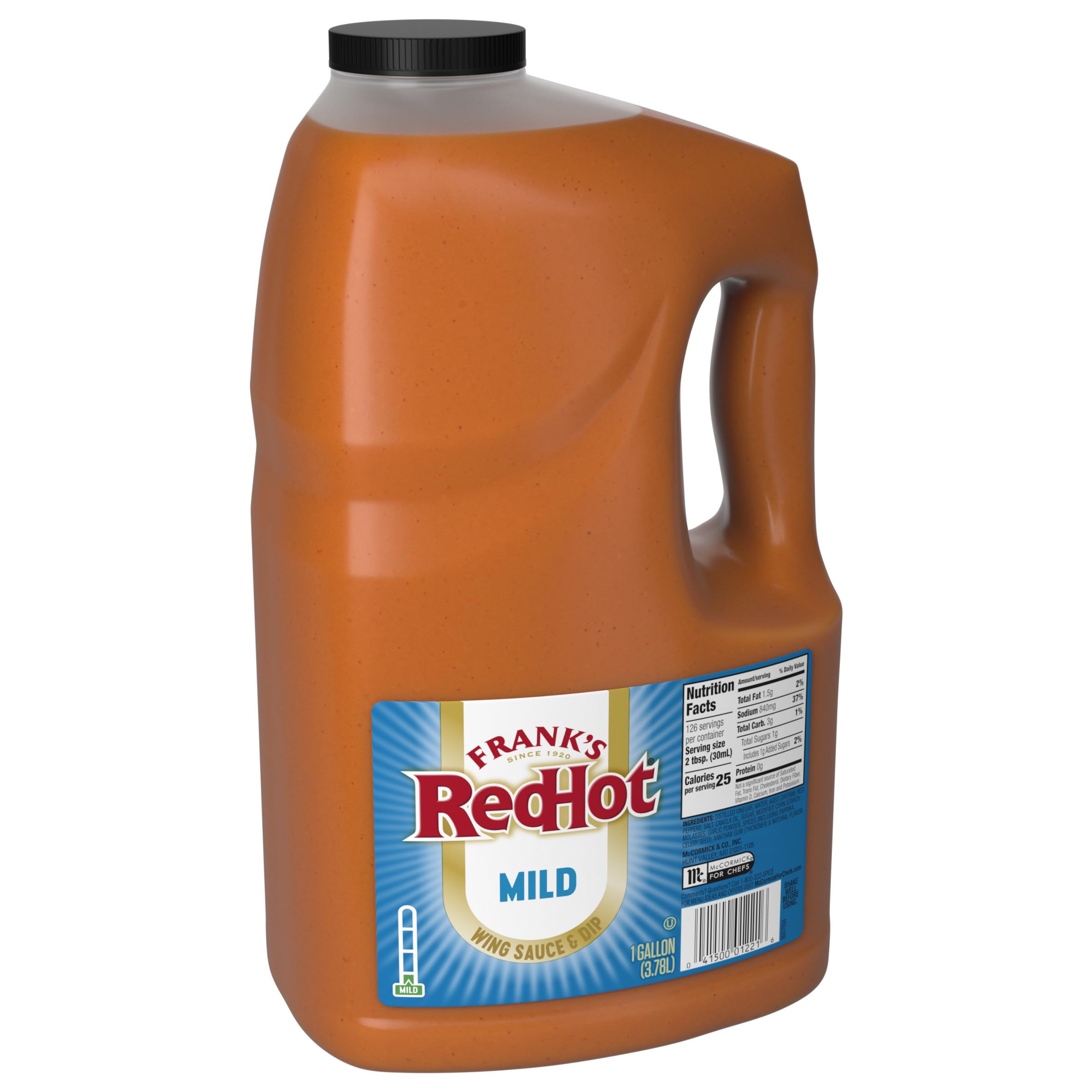 Frank's RedHot Sauce douce aux ailes de buffle, récipient en vrac de 3,8 l à 3,8 l de sauce piquante douce de buffle avec une saveur équilibrée, parfaite pour les ailes, les vinaigrettes, les sauces