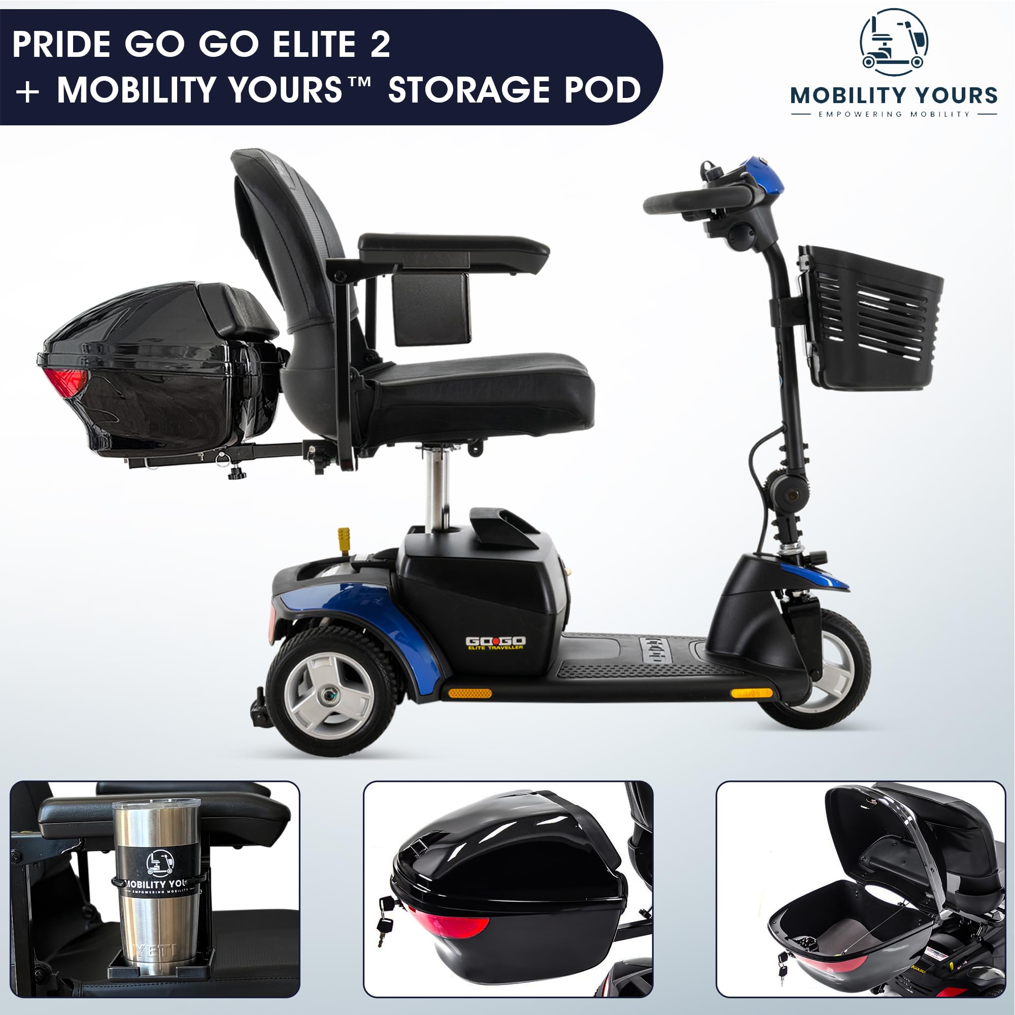 Amazon.com: Pride Go Go Elite 3 Wheel Mobility Travel Scooter +