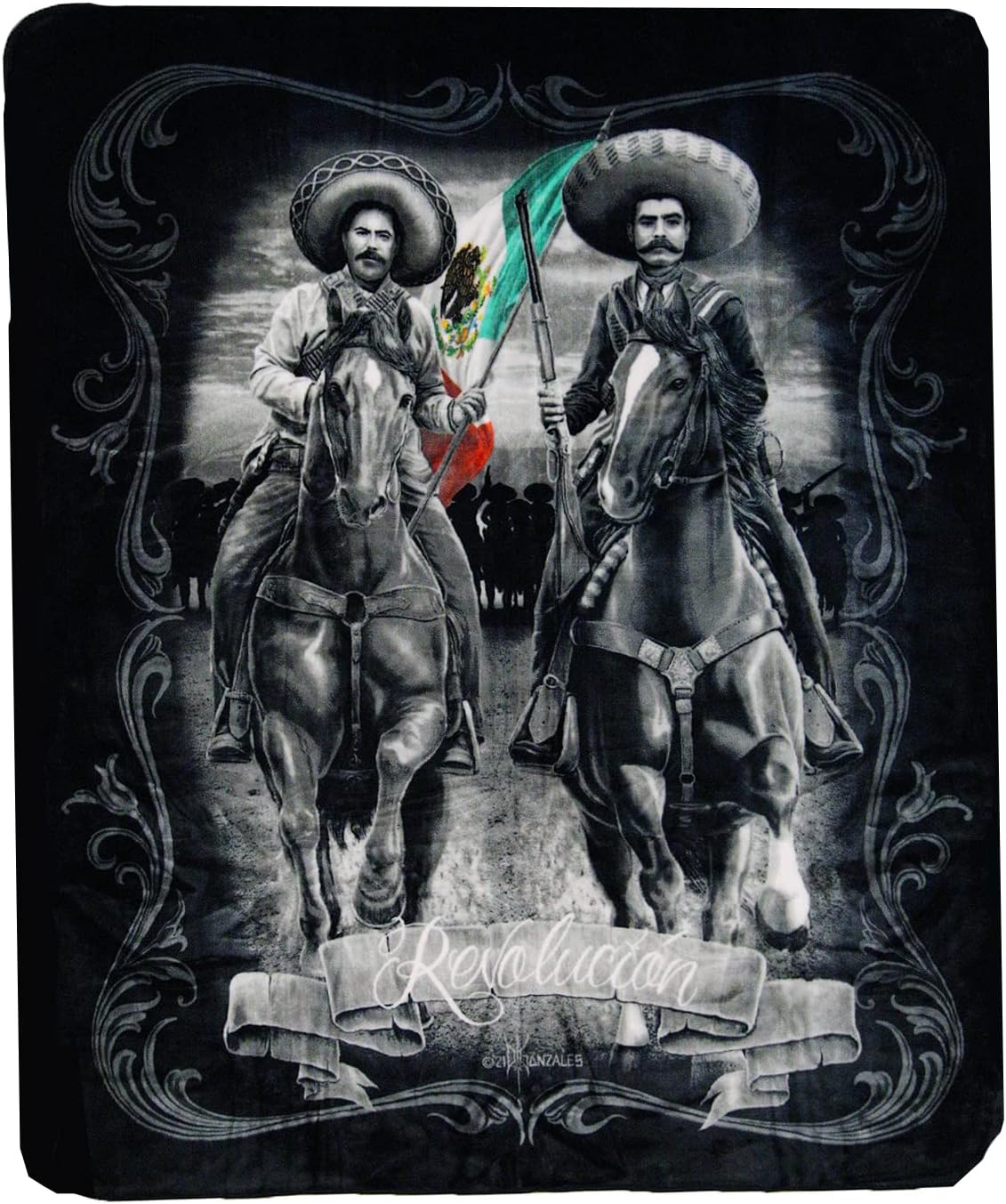 Plush Throw Blanket - Revolution - Queen Bed 79"x 95" - Faux Fur Blanket for Beds, Sofa, Couch, Picnic, Camping