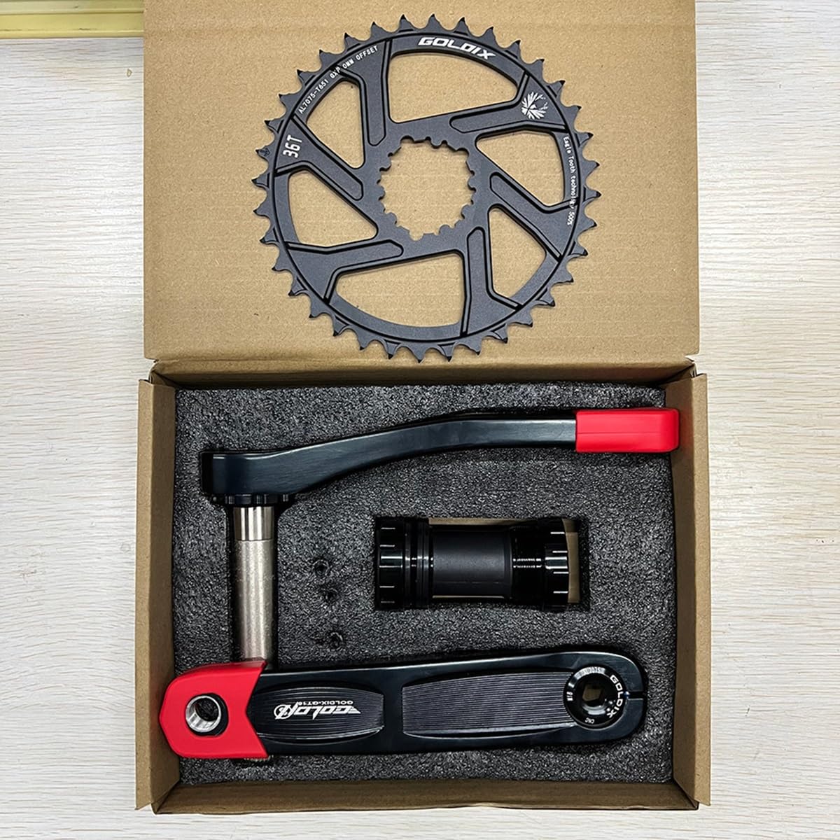 170mm/175mm MTB Platos Y Bielas Integrado Hueco Aleación De Aluminio Monoplato Bielas 30/32/34/36/38T Plato con BSABB Compatible con 10/11/12 Velocidades(Black 170mm,36T)