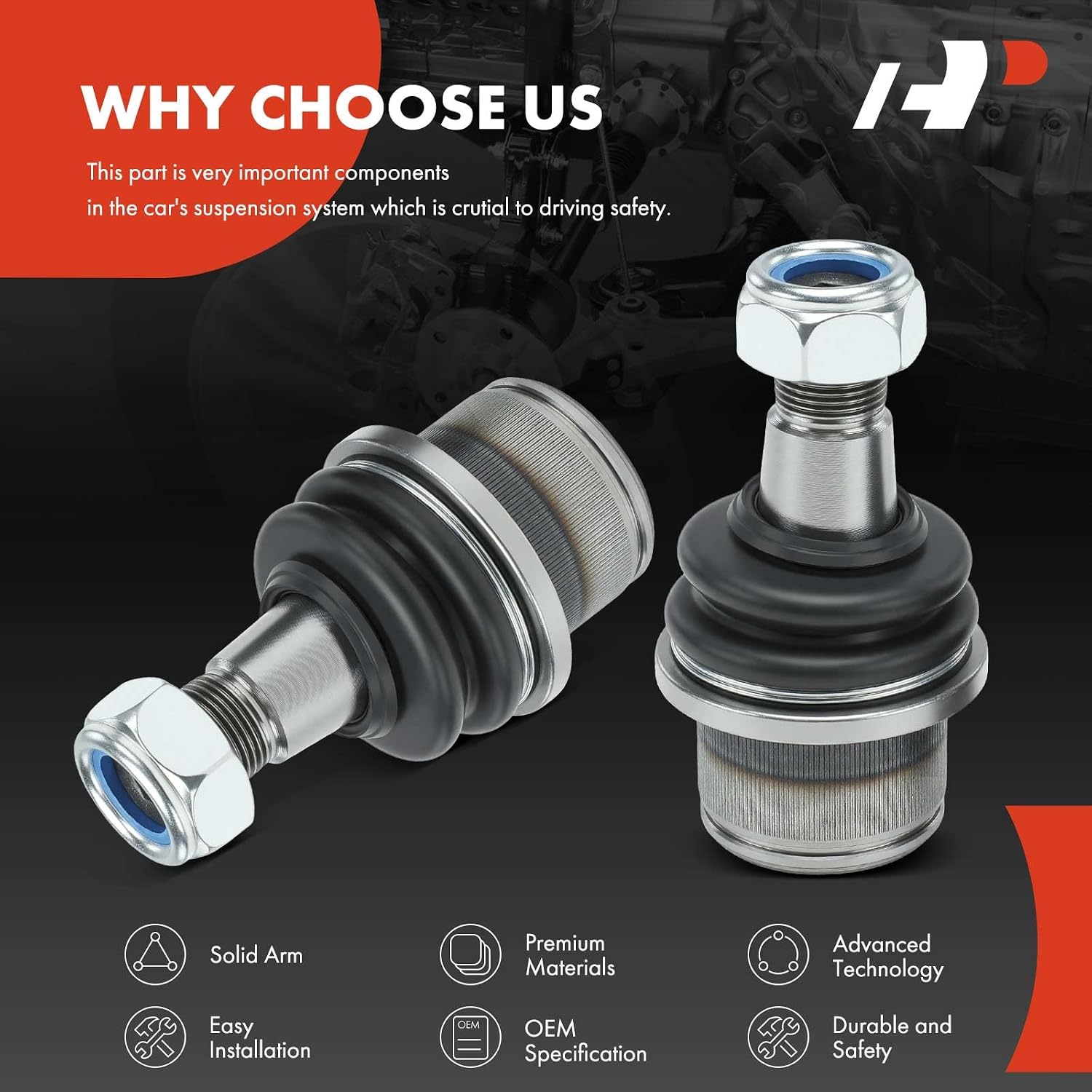 A-Premium 2 x Front Lower Ball Joints, Compatible with Mercedes-Benz Sprinter 1500 3500XD 4500, eSprinter & Dodge Sprinter 2500 3500 & Freightliner Sprinter 2500 3500