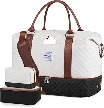 LOVEVOOK Travel Duffle Bag for Women, Weekender Bag with Separate Shoe Compartment, Carry on Overnight Bag