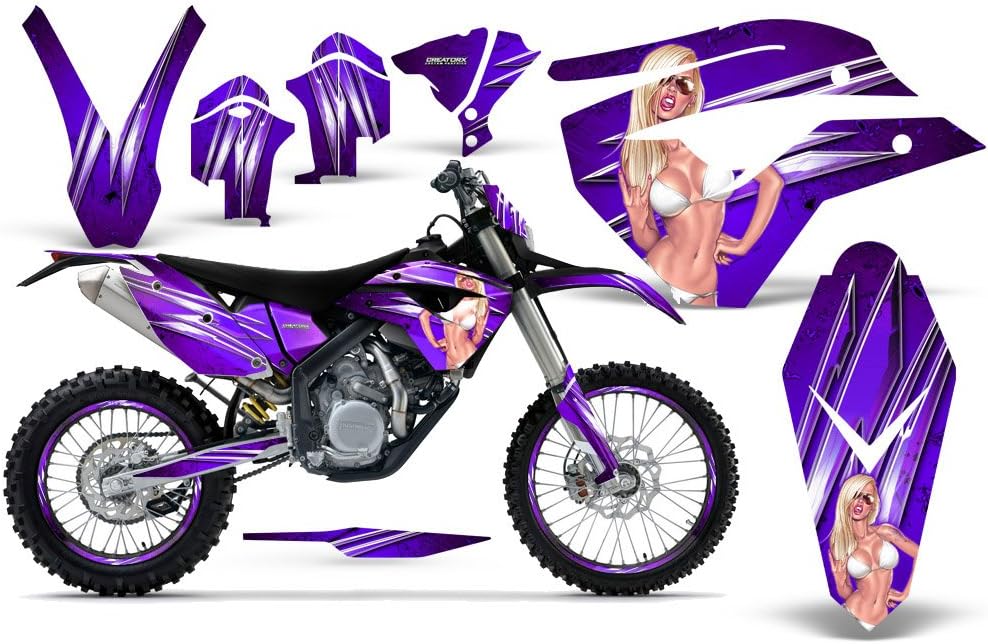 Graphics Kit Decals Stickers for Graphics for Husaberg Fe 390/450/570 You Rock Purple Incl. Number Plate & Rim Graphics