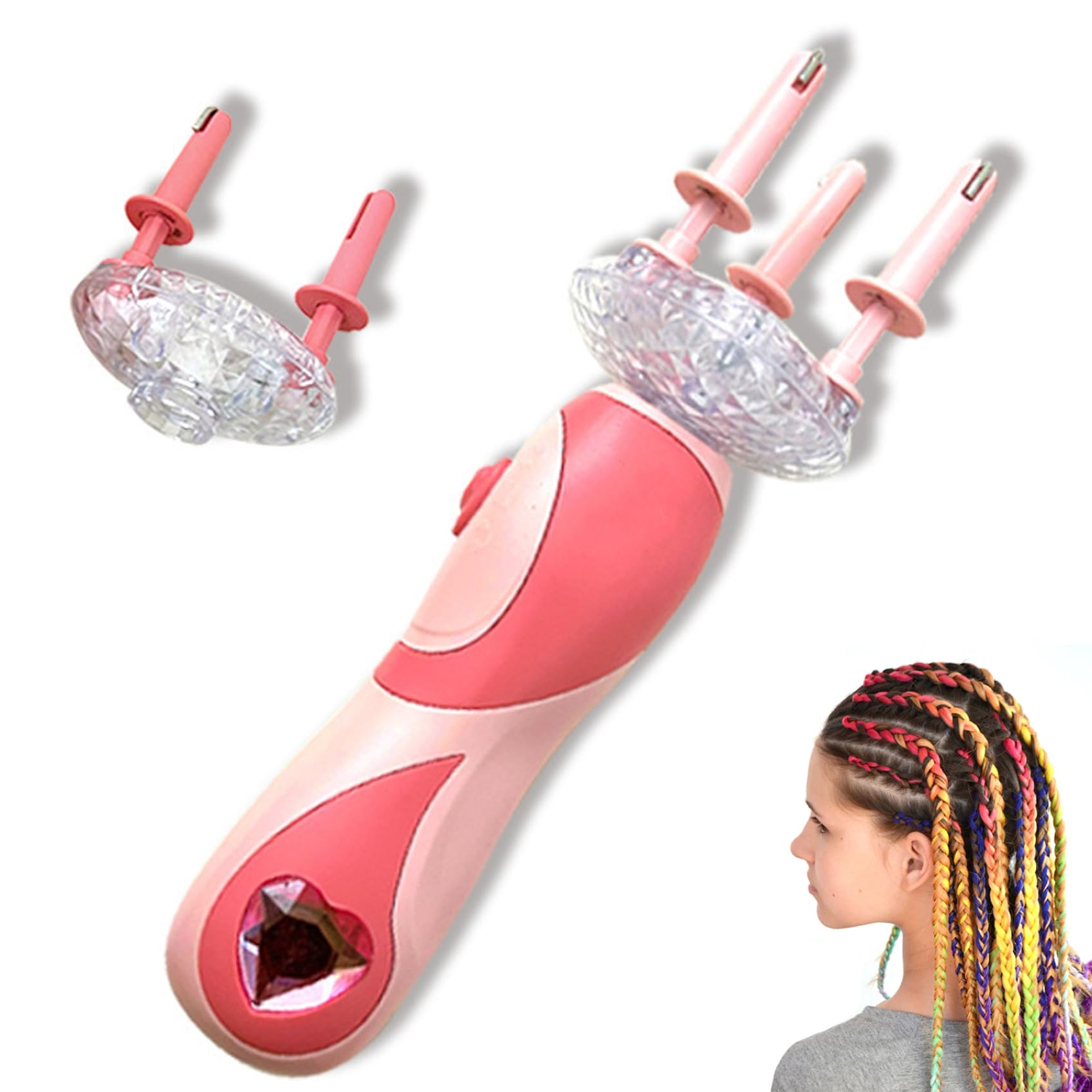 Macchina per treccia per capelli, Braider per capelli automatici, strumenti intrecciati portatili con clip e dispositivo di fissaggio per le ragazze kit di giocattoli per salone di stile fai -da -te