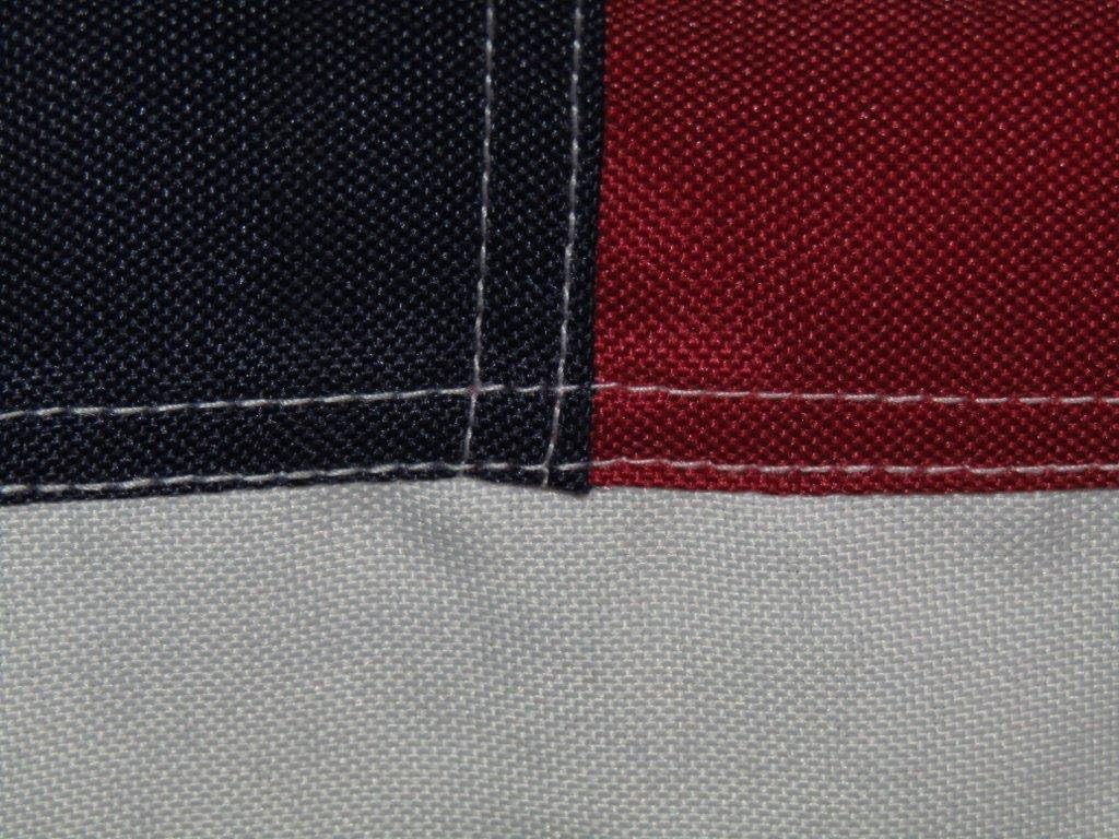 AES 5x8 Embroidered Sewn USA American Synthetic Cotton Flag 5'x8' Brass Grommets House Banner Double Stitched Metal Eyelets for Hoisting Fade Resistant Premium Quality