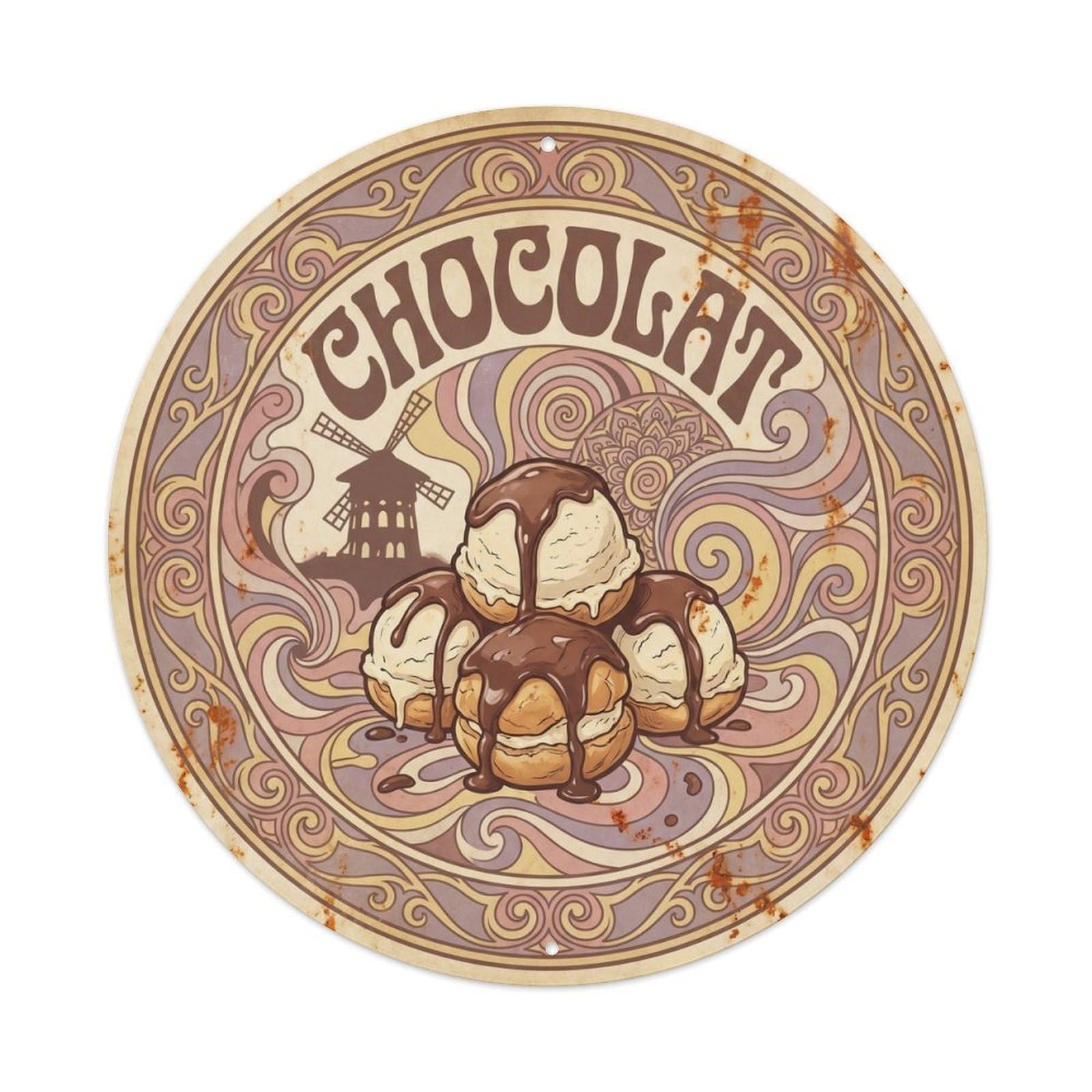 Patisserie Confectionery French Culture Psychedelic Metal Tin Sign