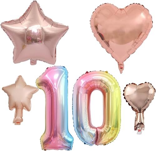 Aurapal 32 Inch Gradient Number 10 Foil Balloon Set