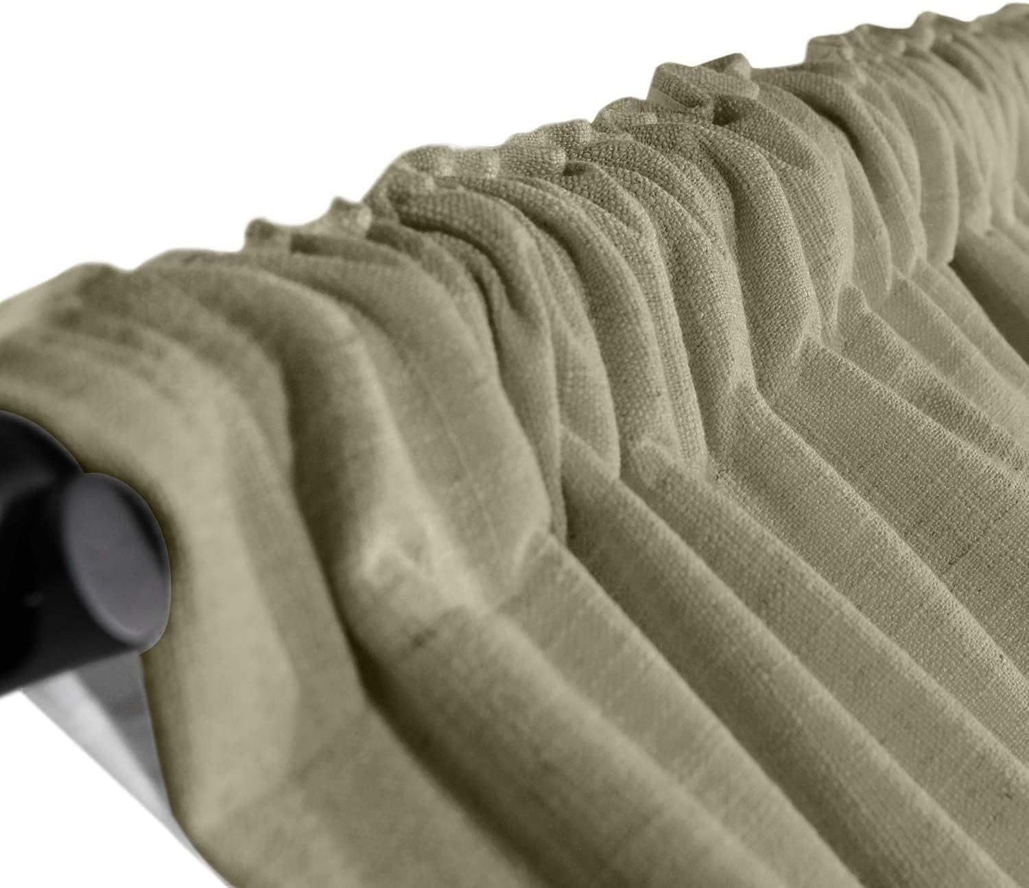 TWOPAGES Linen Curtain, 108 Inches Long Solid Room Darkening Rod Pocket Single Curtain Panel, Taupe Grey (1 Panel 50Wx108L)