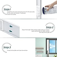 Vista 4 de Kit de ventilación para ventana de secadora Daisypower, kit de ventilación de ventana ajustable con cubierta de ventilación para exterior, campana