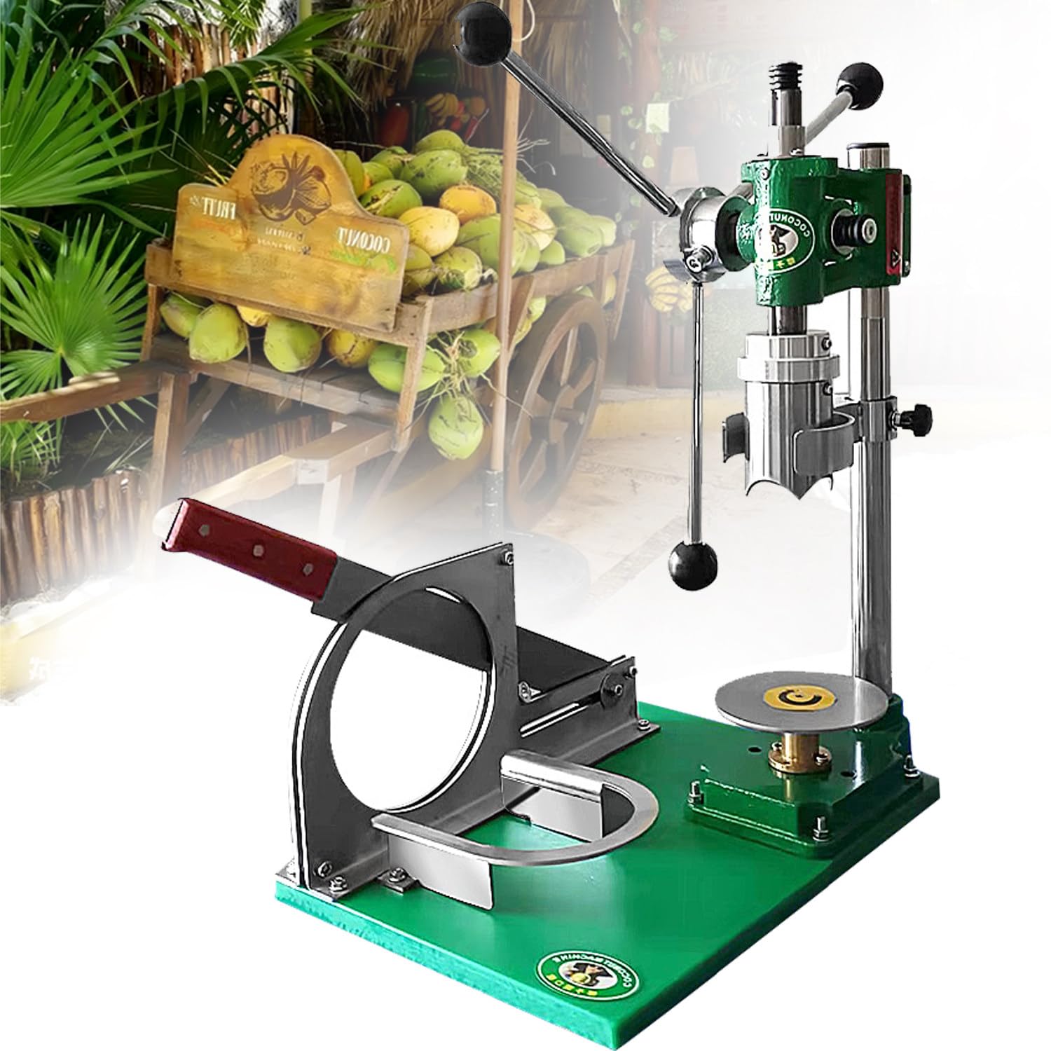 CelyToe Adjustable Coconut Opening Driller, 2-in-1 Stainless Steel Coconut Peeler & Opener, Labor Saving Design Perfect for Fresh Young Coconut in Restaurant Hotel Kitchens IT-MCP3