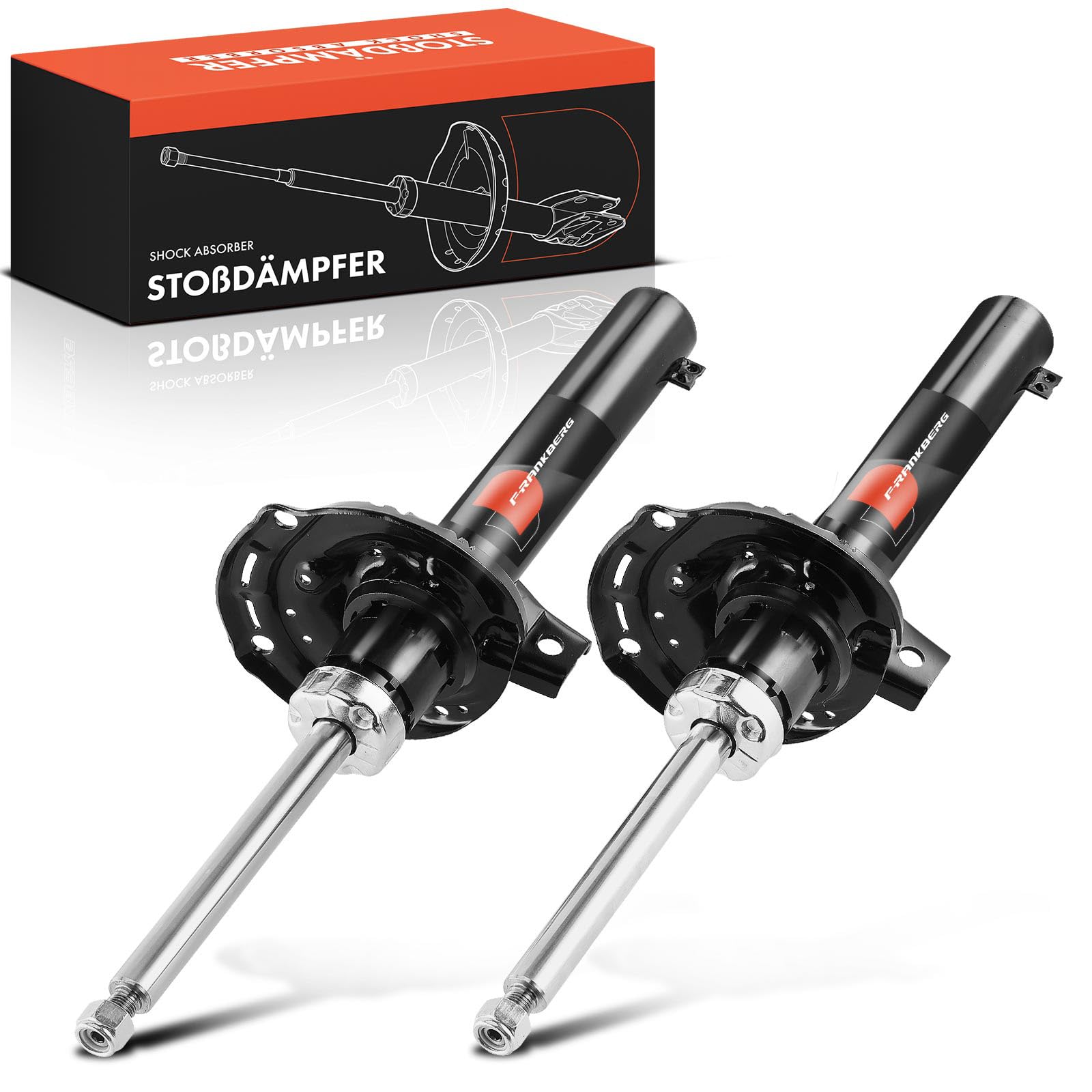 Frankberg 2 amortisseurs avant 533 mm à pression de gaz 5Q0413023FP | Compatible avec: Léon Kasten/Hatchback 5F1, A3 Limousine 8VM 8VS, A3 8V1 8VK, O.c.t.a.v.i.a III 5E3 NL3 NR3