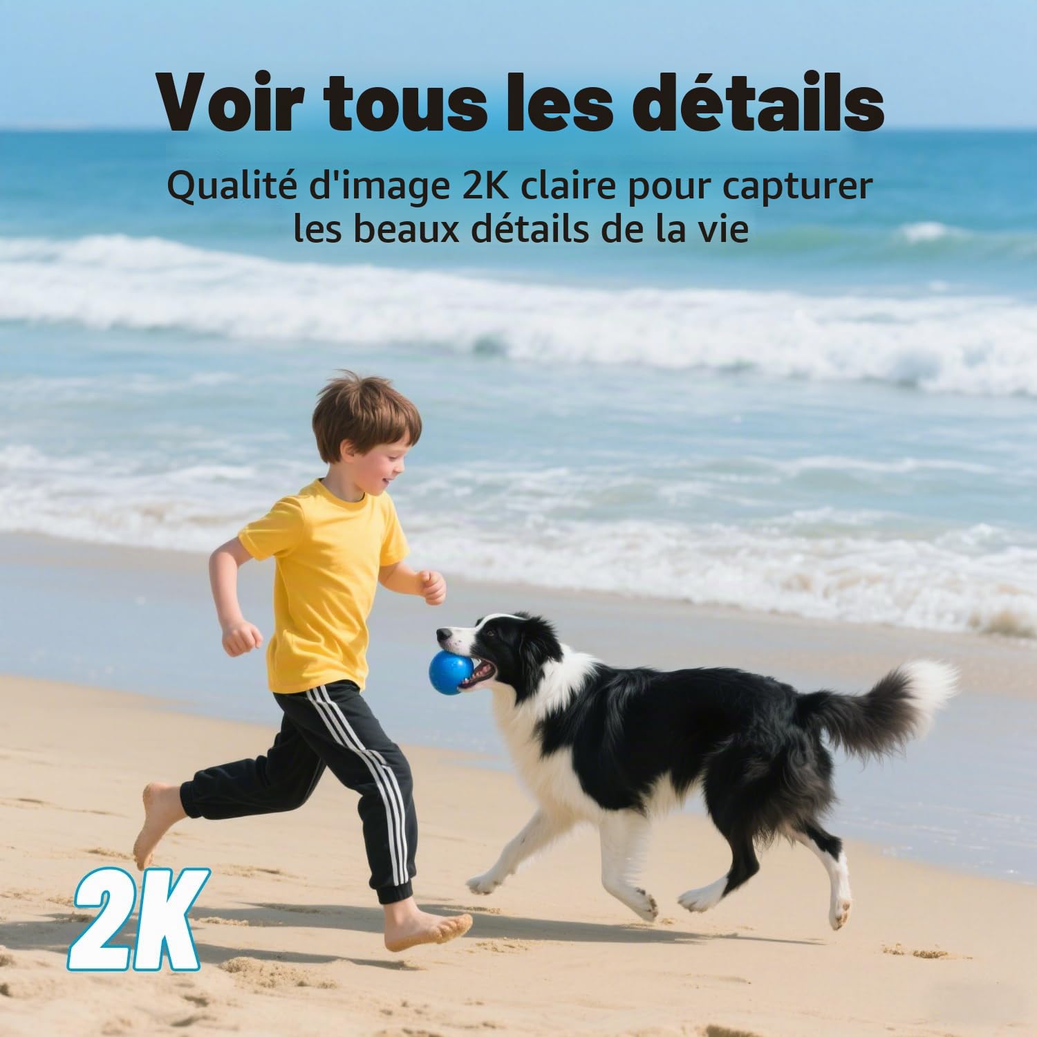 KKB Caméra Solaire 4G LTE sans WiFi avec vSIM Intégrée, Caméra Extérieure 2K avec Panneau Solaire 3W, Batterie 5200mAh, Vision Nocturne Couleur, Audio Bidirectionnel, IP65 Étanche