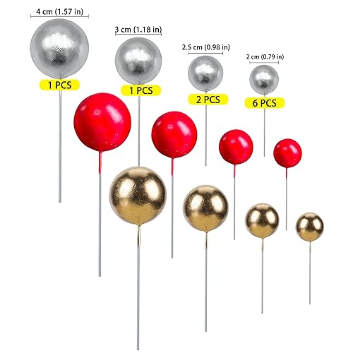Miniatura 2 de Gyufise 30 piezas de mini globo de Navidad para tartas, bolas de espuma para cupcakes, bolas de perlas sintéticas, decoración para aniversario,