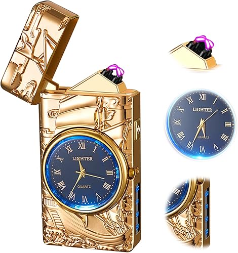 Encendedor electrónico, encendedores eléctricos, recargable, sin llama, a prueba de viento, encendedor de plasma con indicador de batería,