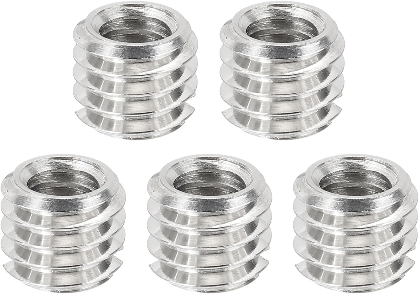 PATIKIL 1/4" Female to 3/8" Male Convert Screws Adapters, 5 Pcs Tripod Thread Adapter Mount for Camera Monopod Video DSLR SLR Mic Stand, Silver