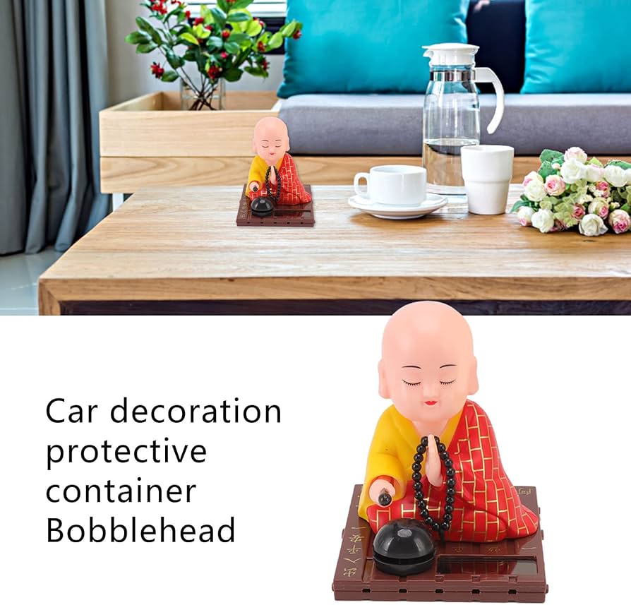 Amazon.co.jp: Urhomy 僧侶ソーラーフィギュア 首振り人形 木魚を叩く