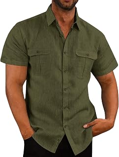 Olive Green Men's Button Up Shirts