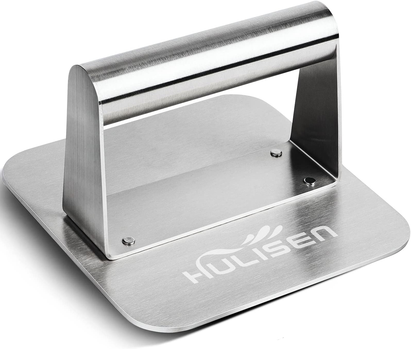 HULISEN Square Stainless Steel Burger Press, Burger Smasher for Griddle, Hamburger Grill Press for Flattening Hamburger Patty, Smashing Burger, Flat Top Grill Cooking Tool, Dishwasher Safe