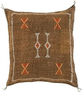 Moroccan brown cactus silk pillow, brown handmade cactus silk pillow cover, moroccan cover brown cactus silk pillow case