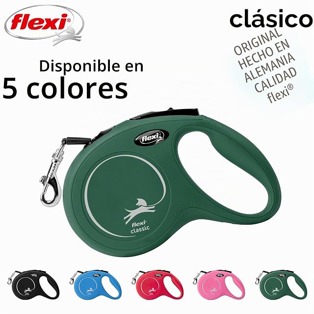 Foto 5 de 6 de FLEXI - Correa New Classic M Cinta - Sistema de Frenado Cómodo - Componentes Reflectantes - Adaptable a LED