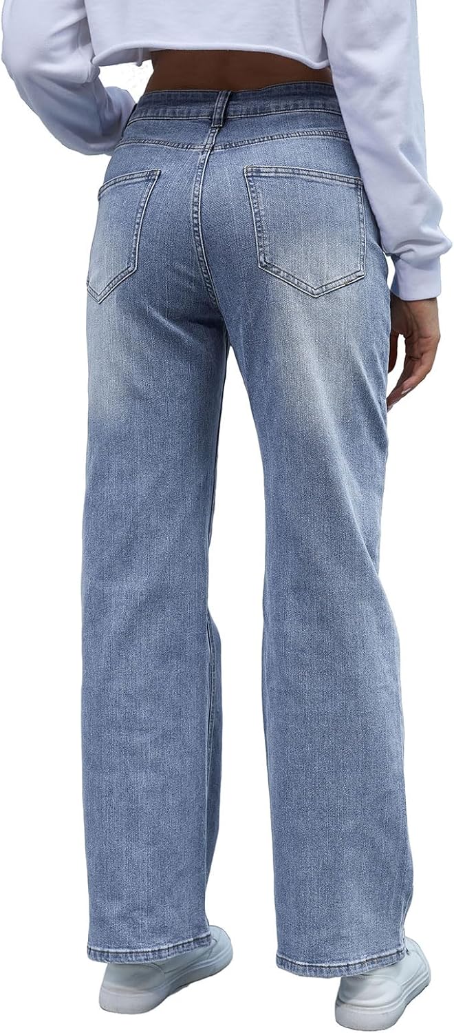 hibshaby Women's Wide Leg Jeans High Waisted Strechy Denim Pants Fashion Baggy Trouser Jean Pant with Pockets - Image 2