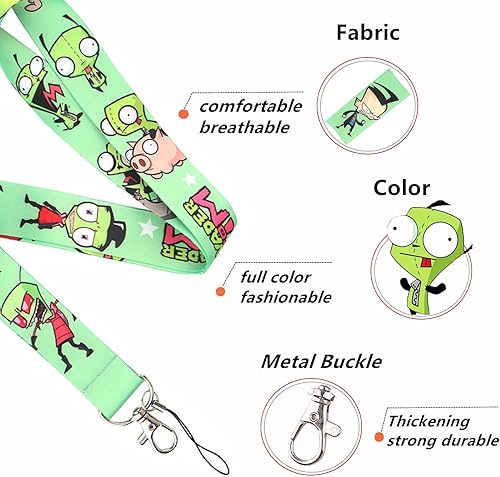 Miniatura 3 de Invade Zim - Llavero con cordón para tarjetas de identificación, cordón para tarjetas de identificación, funda para teléfono celular (con tarjeta)