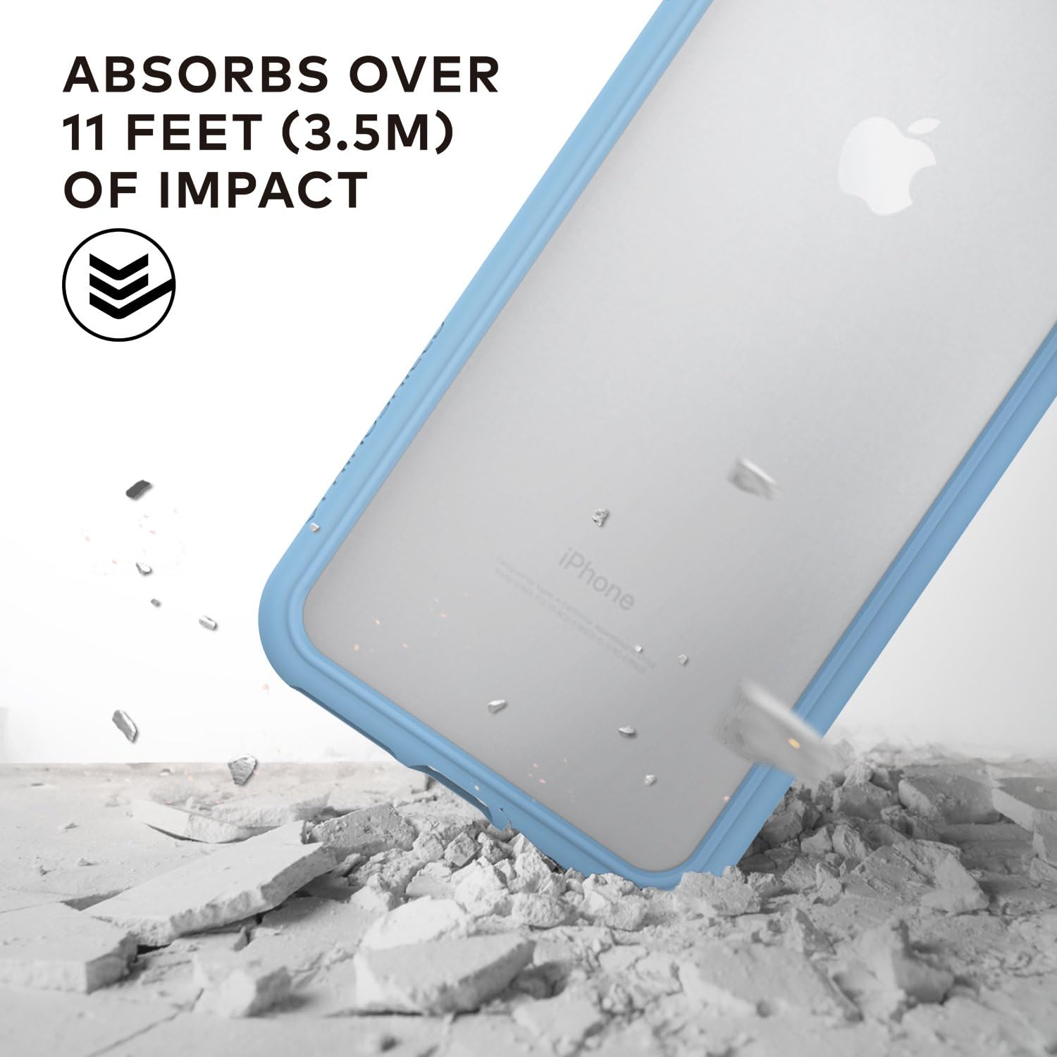RhinoShield Ultra Protective Bumper Case [iPhone SE2 / SE (2020) / 8/7] | CrashGuard - Military Grade Drop Protection Against Full Impact, Slim, Scratch Resistant - Baby Blue