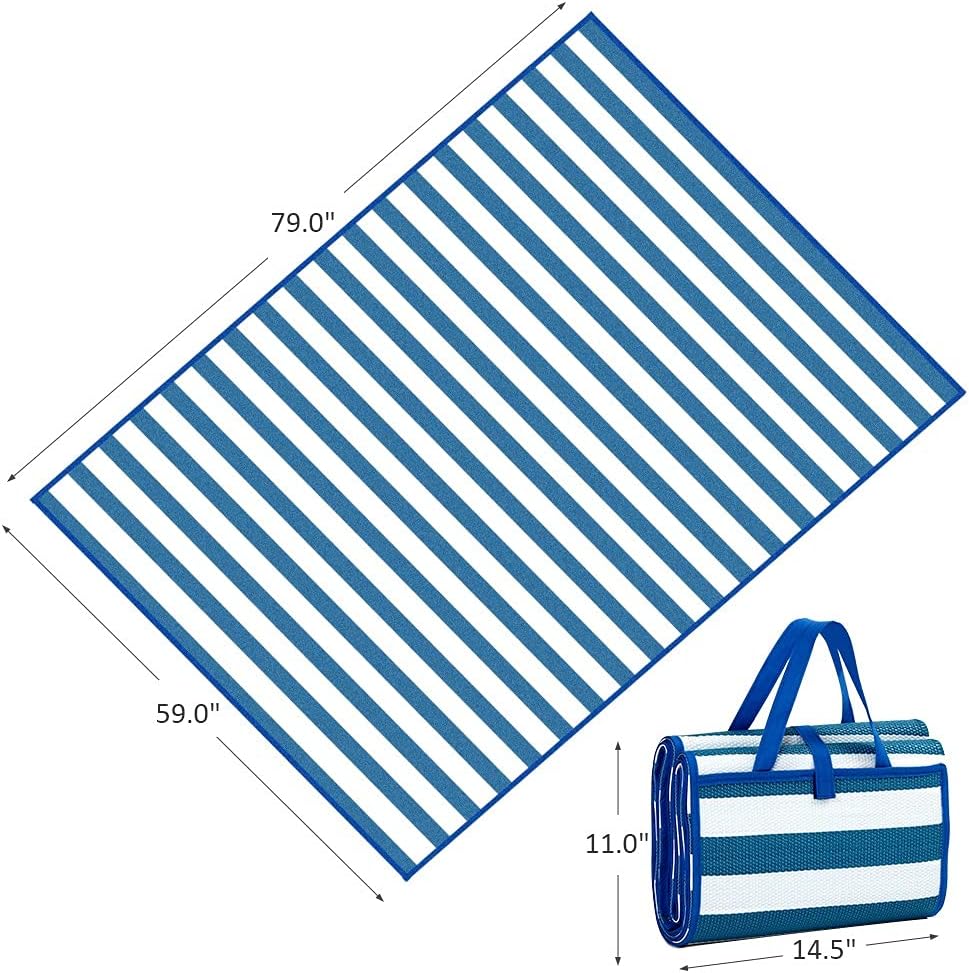 Monlity Reversible Mats - Plastic Straw Rug, Area Rug, Large Floor Mat and Rug for Outdoors, RV, Patio, Backyard, Deck, Picnic, Beach, Trailer, Camping (5' x 6.5')