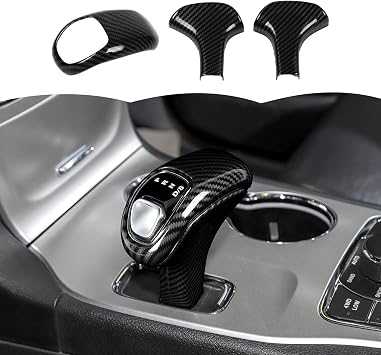 RT-TCZ Carbon Fiber Gear Shift Knob Cover Trim Decorative Interior Accessories Compatible with Jeep Grand Cherokee 2014-2015
