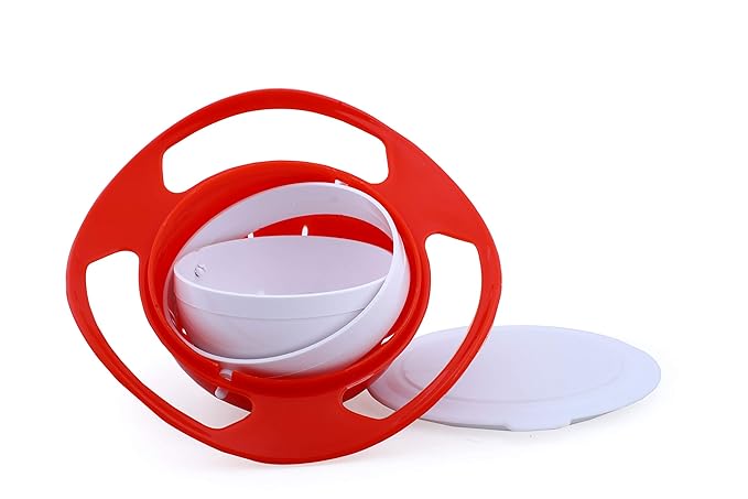 Shrey & Sank Storefront Portable Non Spill Feeding Toddler Gyro Bowl 360 Degree Rotate Dishes for Food (Multicolor)