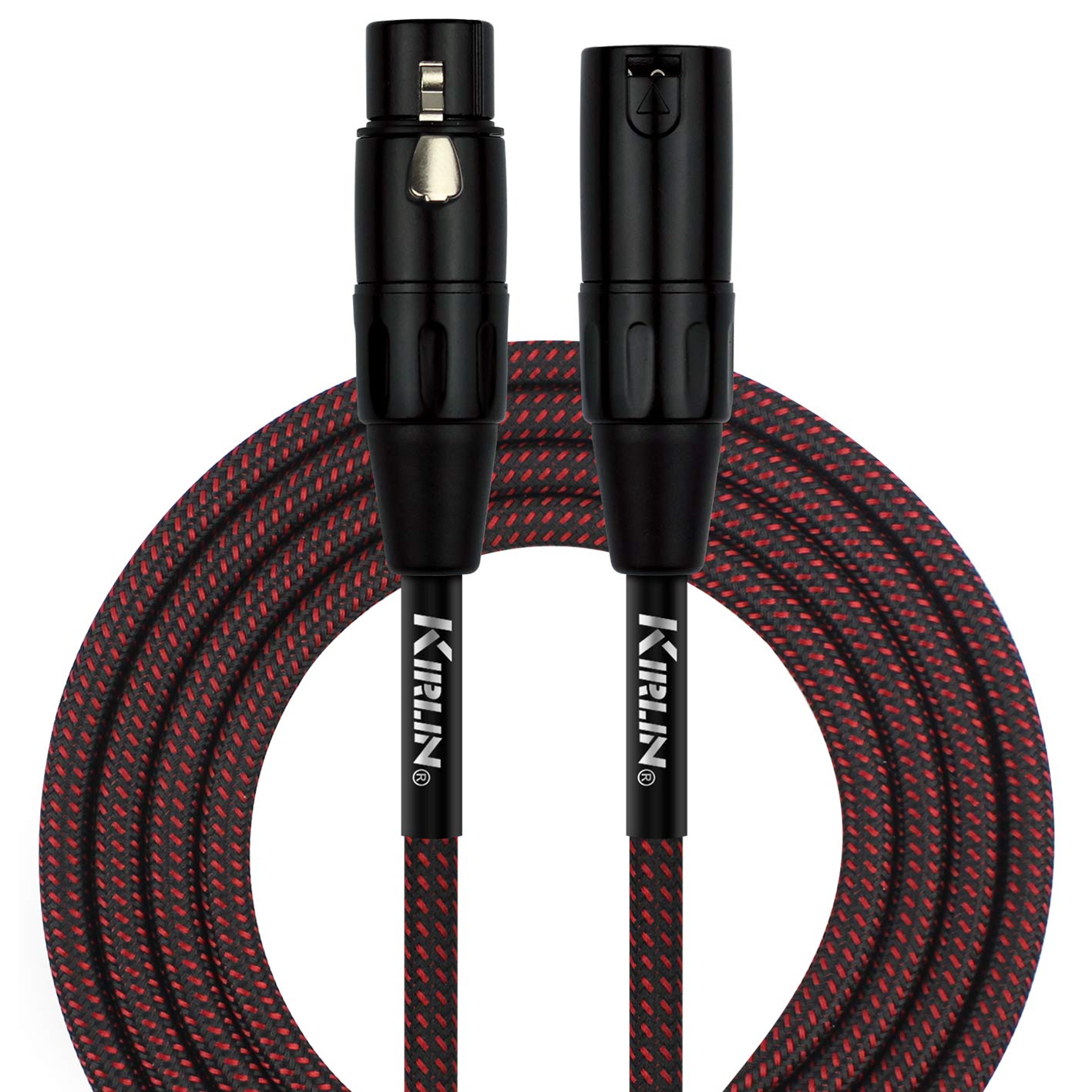KIRLIN Cable Microphone Cable, Black/Red, 20ft (MFMW-270-20FT/BR)