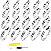 Vista 9 de Juego surtido de 20 abrazaderas de manguera de engranaje helicoidal de acero inoxidable 304 de 1.732-4.252 in de rango ajustable de 2 pulgadas, 3