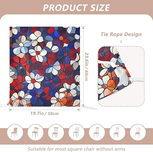 Miniatura 3 de Red and Blue American Flowers Decorative Chair Covers for Living Room for Hotel Washable Waterproof Chair Covers for Dining Chairs Protector para