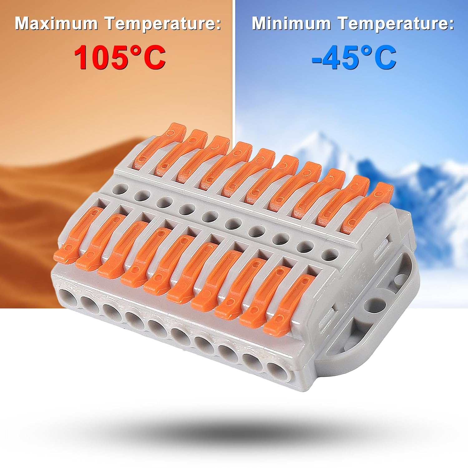 2pcs Lever Wire Connectors, Wire Splicing 20 Conductor Connectors for Circuit Inline 28-12 AWG (10 in 10 Out)