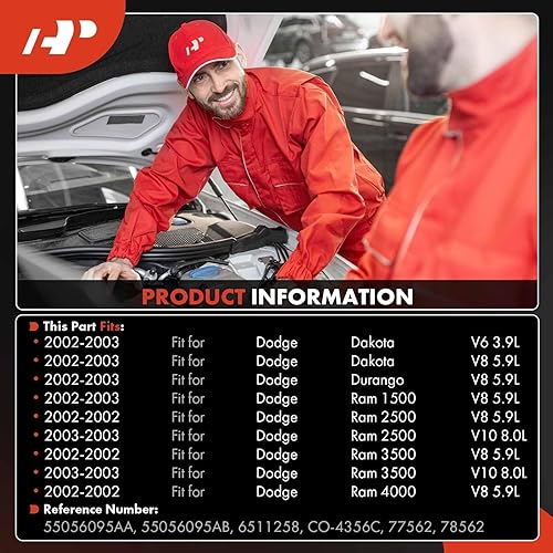 Miniatura 2 de A-Premium Compresor de AC con embrague compatible con Dodge Ram 1500, Ram 2500, Ram 3500 2002-2003, Ram 4000 2002, Dakota 2002-2003, 5.9L 8.0L