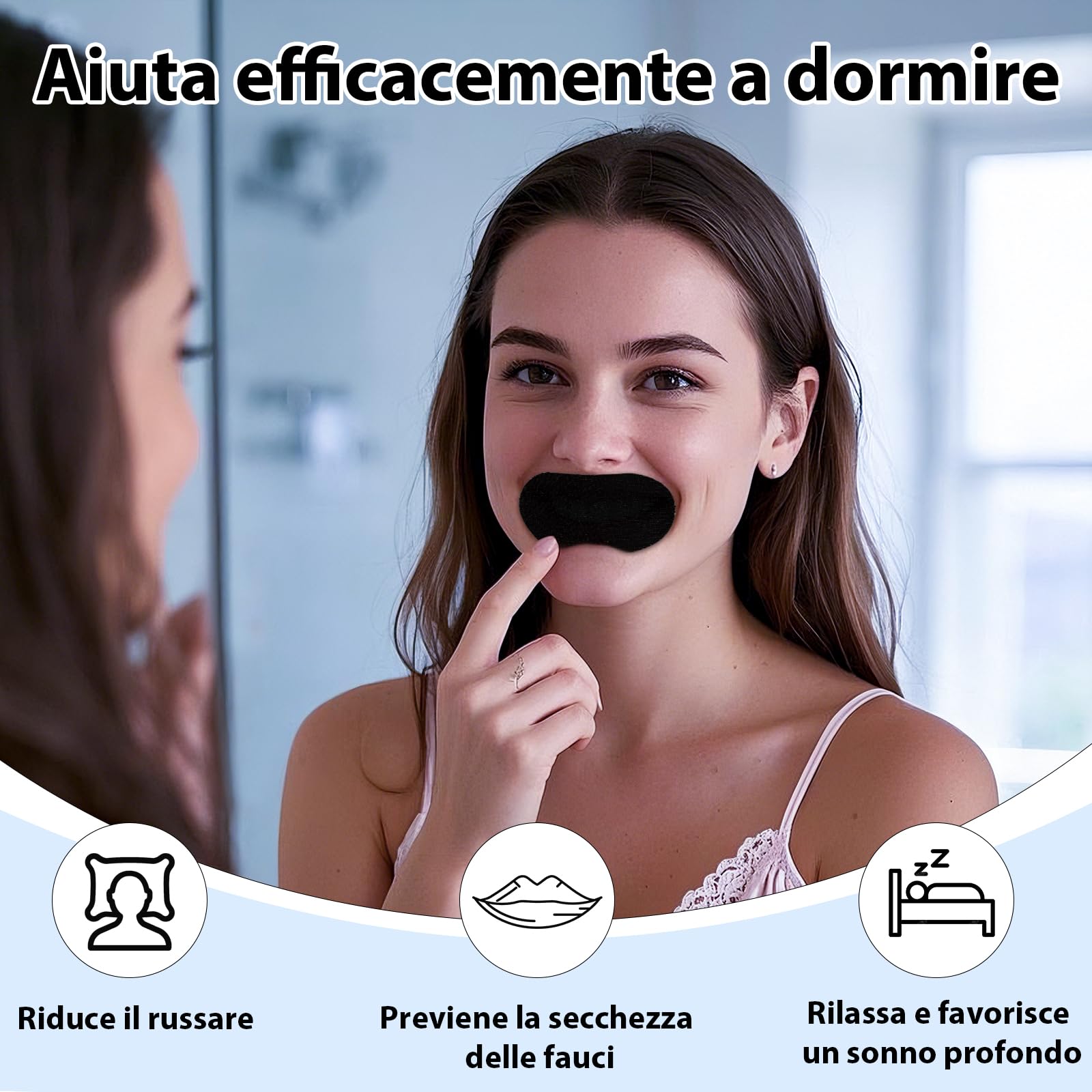 Mouth Tape for Sleeping 90 Pezzi, Cerotti Bocca per Dormire per Migliorare le Cattive Abitudini Russare, Mouth Tape for Sleeping, Parlare nel Sonno, Sbavare, Dispositivo - 2