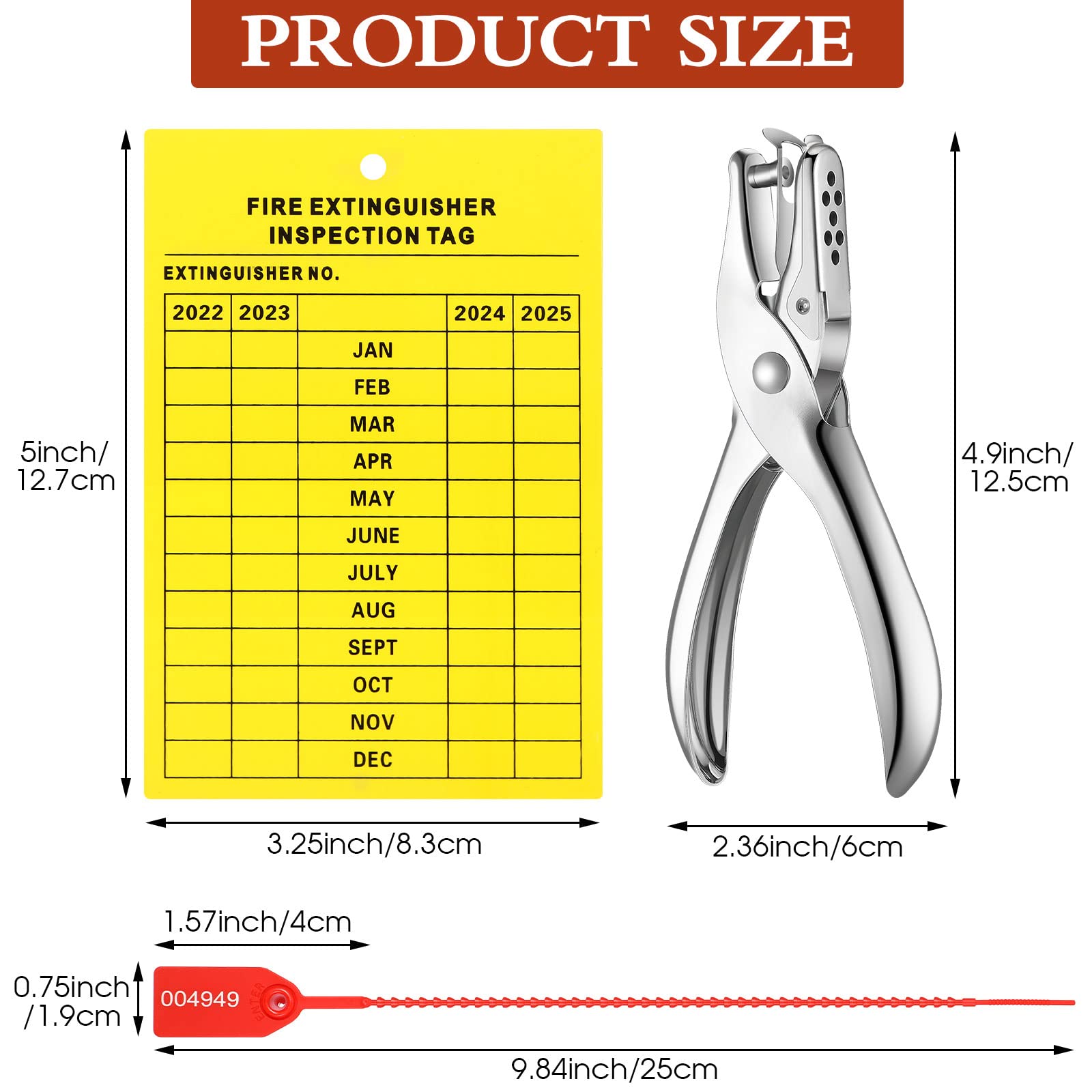 Buy 101 Pieces Monthly Fire Extinguisher Inspection Tags 2022 4 Years