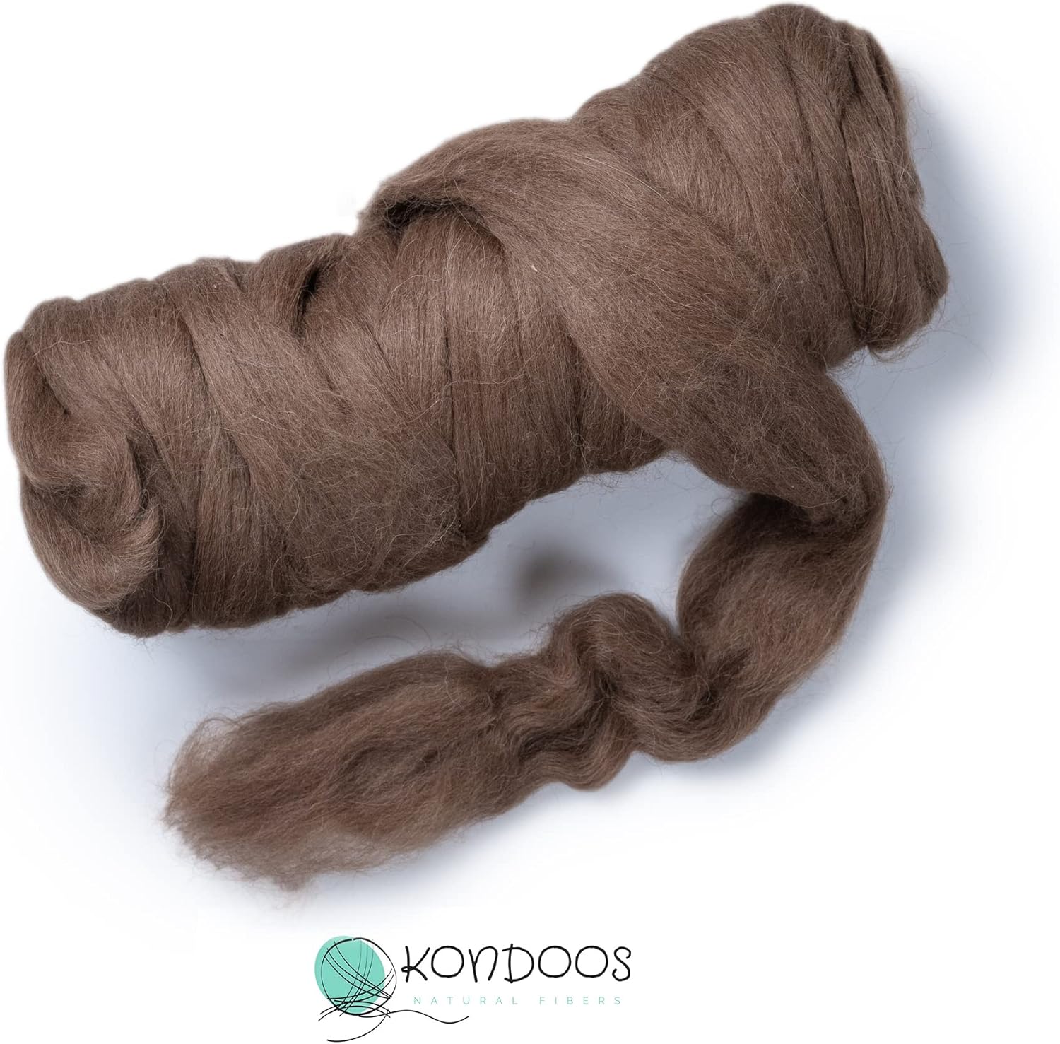 Llama Wool roving (Similar to Alpaca), 1 lb. Best for Needle Felting, handcrafts and Spinning. Natural Colours, un-Dyed. (Brown PM, 1lb)