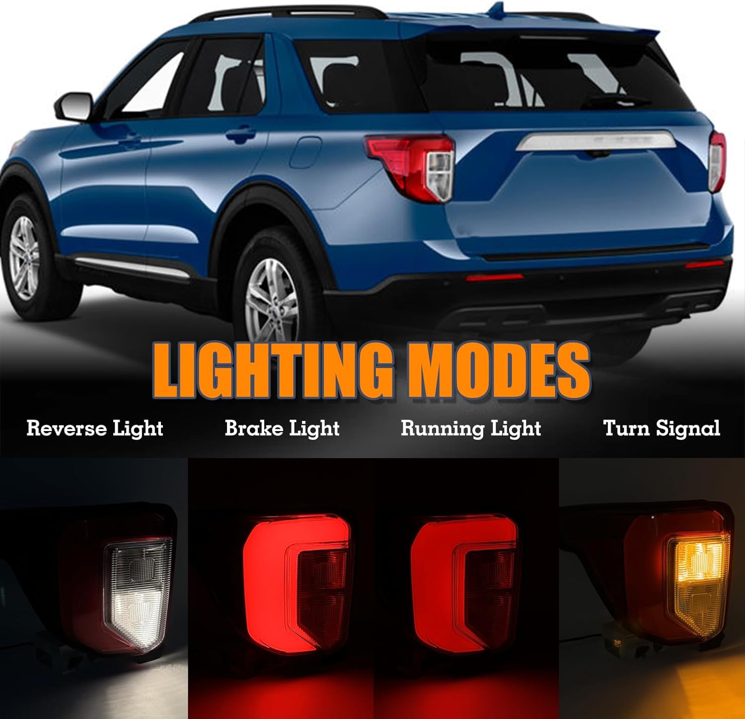 Left Tail light (Include Screws) Assembly Compatible with 2020-2023 Ford Explorer XLT Rear Tail light Tail Lamp Included Plastic Screw Stud With Thread Left Driver Side LB5Z13405F FO2800275