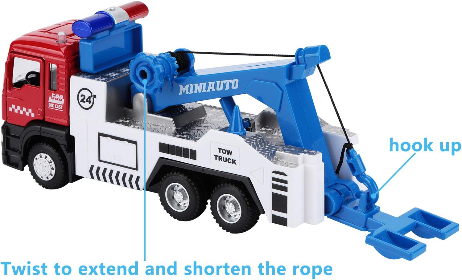 diecast Model Tow Truck Toy,zinc Alloy Casting Pull Back Toy Vehicles,with Lights and Music - for 4-8 Years Old Kids Toy Gift: Toys & Games