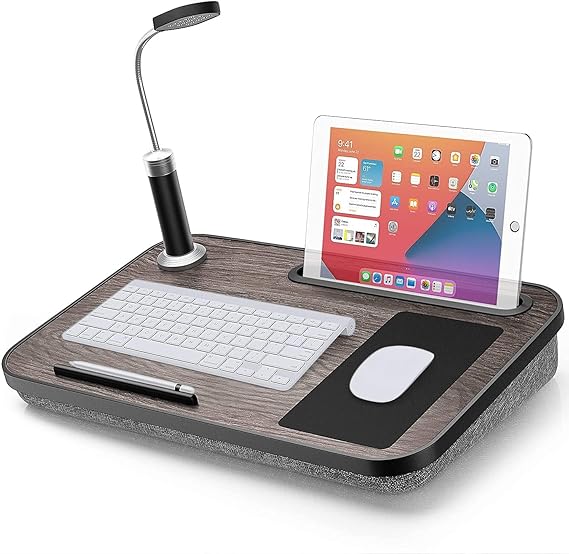 Mokshith Laptop Tray with Inbuilt Mouse Pad & Phone Holder, Lap Desk