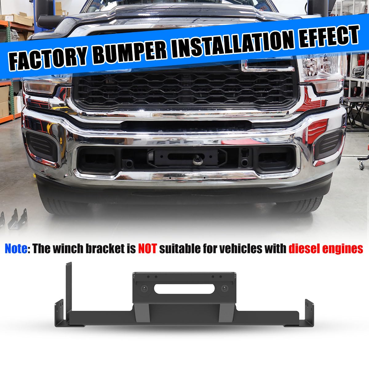 I1MOTOR Front Winch Mount Bracket for 2019-2024 Ram 2500/3500 (Excl. Diesel) Heavy Duty Q235A Steel 12000lbs Capacity w/Wiring Relocation Kit | Winch Plate Compatible with Dodge Ram 2500 3500