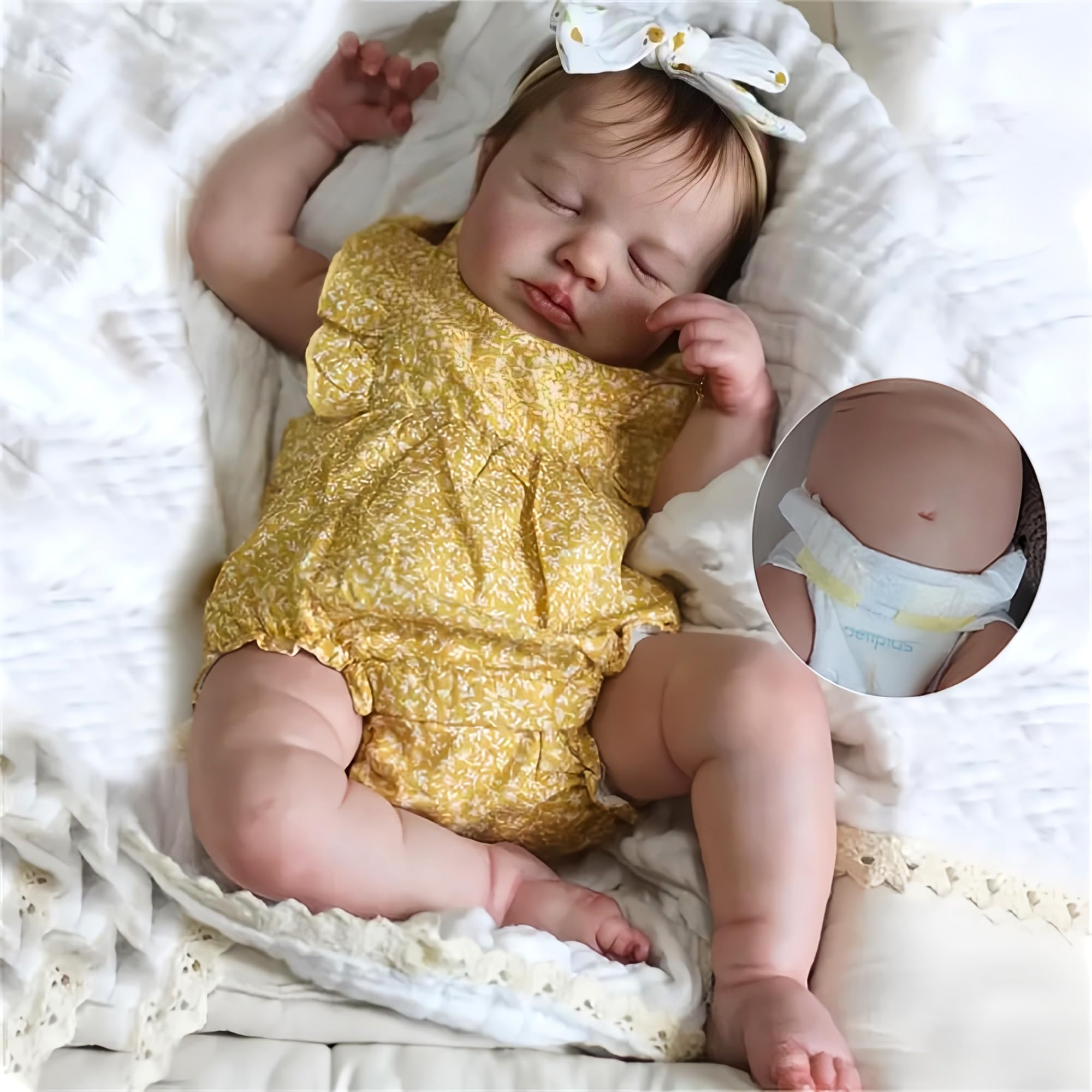 Zero Pam Reborn Baby Dolls Silicone Full Body-20 Inch Realistic Baby Doll, Posable 3D Skin Anatomically Correct Girl, Real Life Babys Doll, Silicone