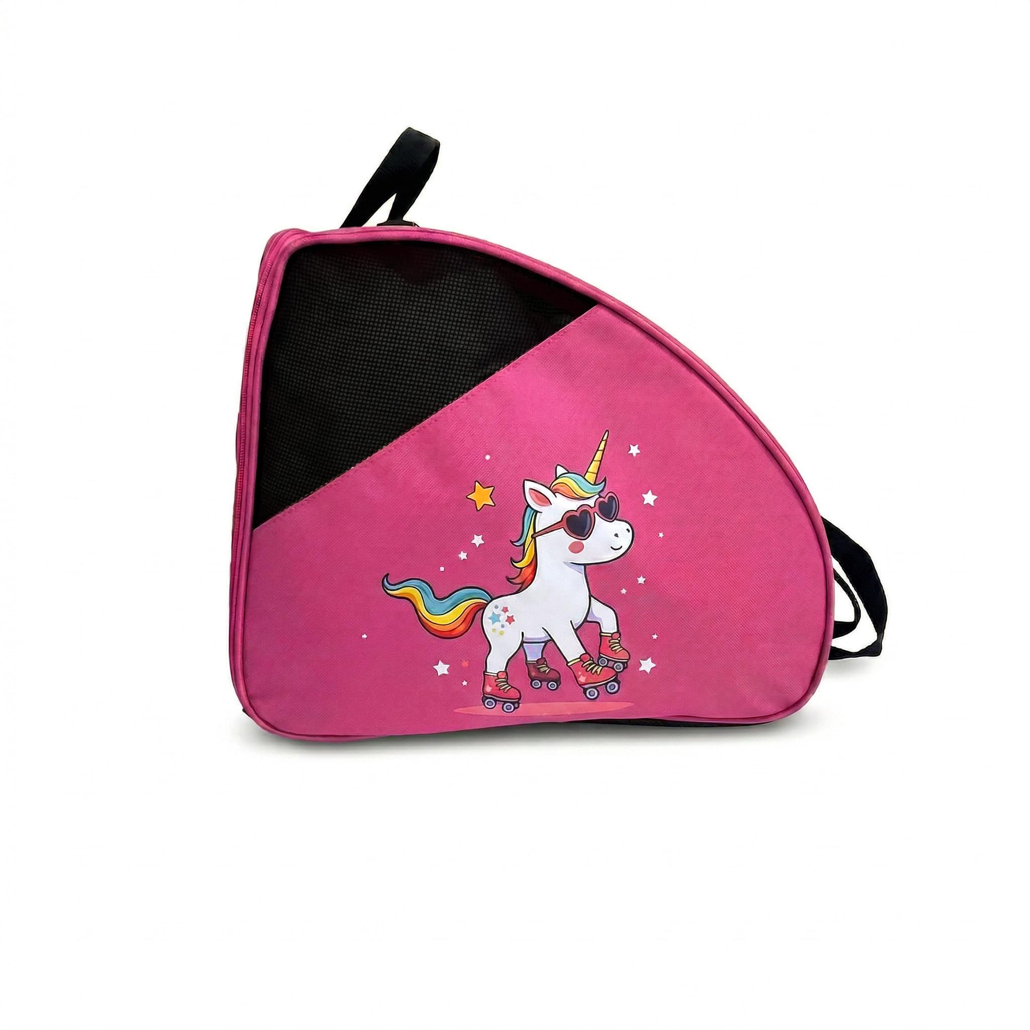 DOJA Barcelona Borsa per Pattini a Rotelle per Bambini - Rosa con Stampa Unicorno - Regolabile e Imbottita, Borsa Pattini in Linea, Protezioni in Tessuto Robusto, Borsone Pattinaggio Artistico