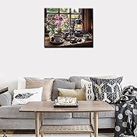 Vista 4 de Kits de pintura por números para adultos principiantes, pintura al óleo sobre lienzo de 16 x 20 pulgadas, lámpara de flores y óleo, pigmento