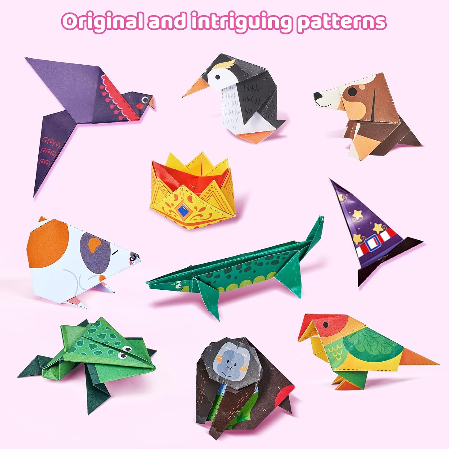 JoyCat Origami Paper Kit for Kids,180 Sheet 5.5x5.5 Colorful Paper,73 Unique & Unicorn Style with Instruction Book,Art&Crafts Supply Set for Ages 5-12 Girl,Ideal DIY & Educational Toy,Gift for Kids